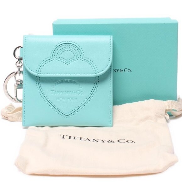 Tiffany & Co. Blue Leather Bag Charm Keychain – Return to Tiffany Heart Design - Picture 1 of 7